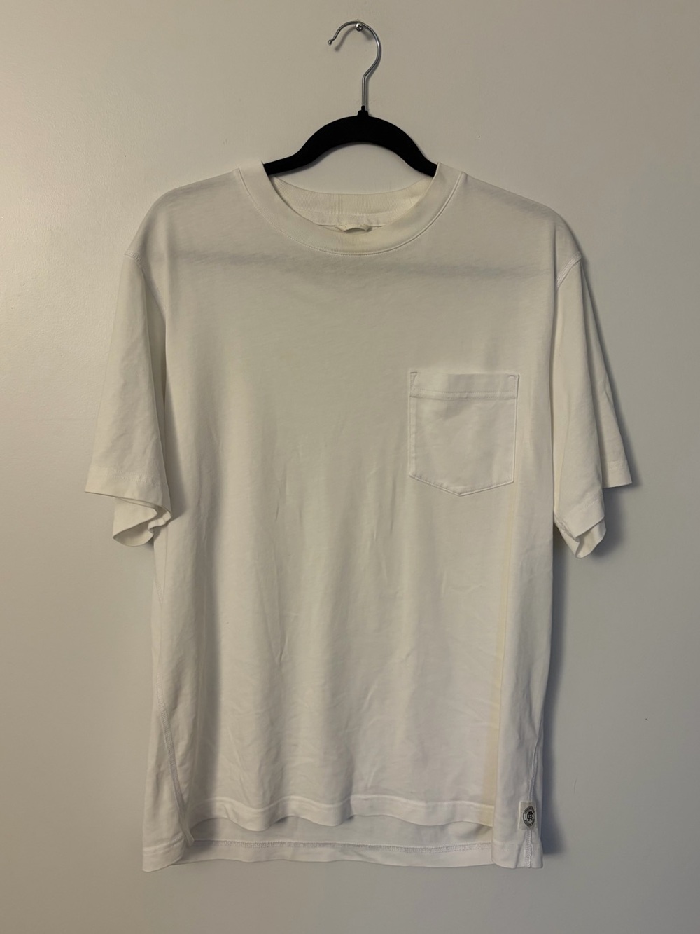 Reigning Champ Men’s Classic White Pocket Crewneck T‑Shirt - Medium